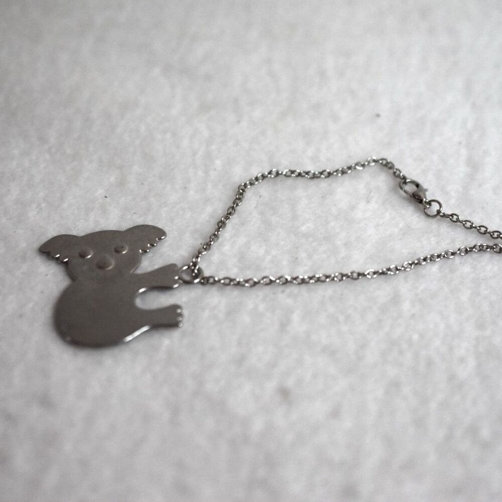 Cheeky Koala Bear Silver Tone Link Chain 7.5 Inch Gently Worn Charm Bracelet